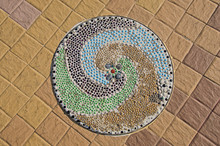 Top View Of Beautiful Colored Spiral Pebble Pattern