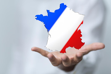 3d Digital France map country  illustration