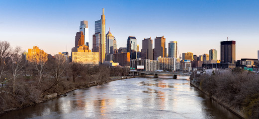 Wall Mural - Philadelphia sunset Panorama