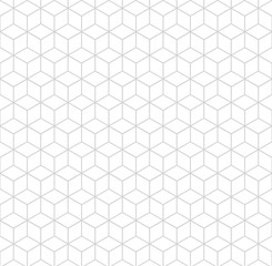 Poster - seamless hexagonal grid pattern. vector background hexaganal cube elements. modern grey simple grid.