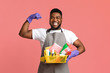 © Prostock-studio - Mister Muscle. Handsome Black Man With Lots Of Detergents Showing Biceps