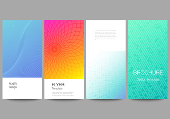 The minimalistic vector illustration of the editable layout of flyer, banner design templates. Abstract geometric pattern with colorful gradient business background.