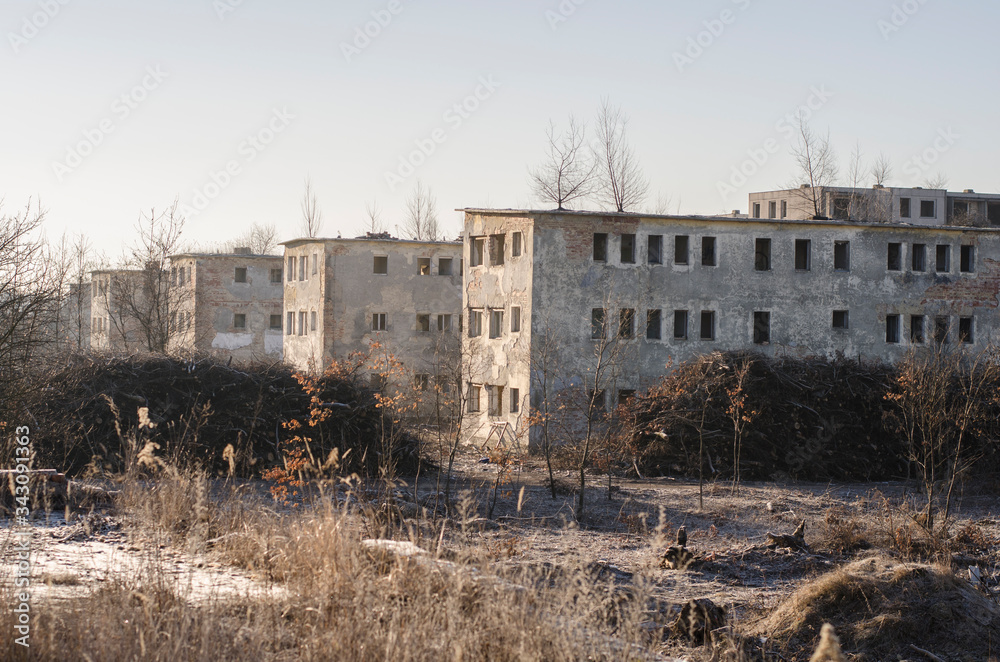 abandoned ghost town, extinct barracks Stock Photo | Adobe Stock