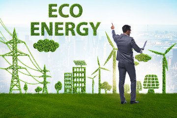 Wall Mural - Green and ecology concept with businessman