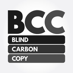Poster - bcc - blind carbon copy acronym, technology concept background