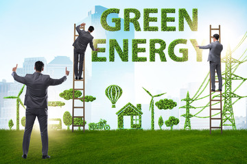 Wall Mural - Green and ecology concept with businessman