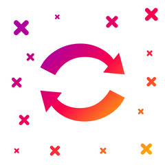 Poster - Color Refresh icon isolated on white background. Reload symbol. Rotation arrows in a circle sign. Gradient random dynamic shapes. Vector Illustration