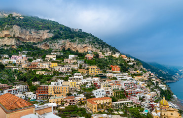 Wall Mural - Panoramic view  of Positano town at  Amalfi Coast, Italy.