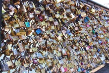 Close-up Of Love Locks On Bridge