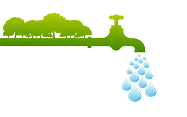 Sticker - World Water Day Save Nature Concept Stock Vector