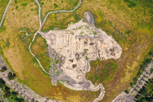 Aerial View Of Beit Shean Ancient Ruins, Israel.