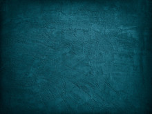 Blue Green Decorative Abstract Background. Texture Of Plastered Concrete Wall. Grunge Background. The Combination Of The Texture Of A Grainy Rough Surface And Dark Turquoise Color.