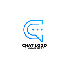 Letter C Chat Logo Design Template