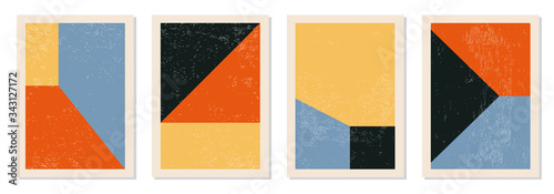 Set of minimal 20s geometric design posters, vector template with primitive shap Tableau sur Toile