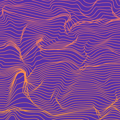 Fototapete - Digital line abstract colored Background with Waves. Trendy Line art composition. Jpeg modern Illustration