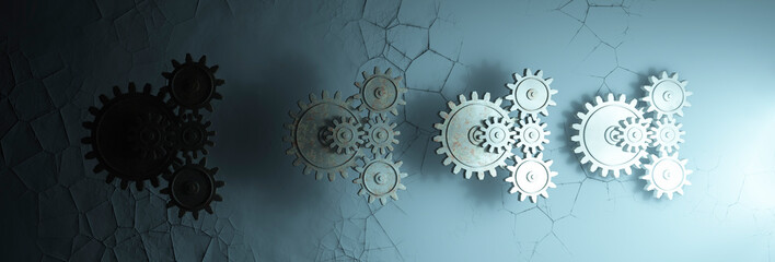 Wall Mural - metal machinery gears