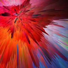 Poster - Abstract 3D explosion illustration. Colorful graphic design. Digital art. Creative  background.