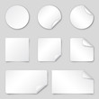 © chekman - Set of white paper stickers. Vector illustration