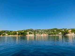 Wall Mural - The sea view of town Rapallo in Liguria, Italy.