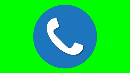 Poster - animation of phone call icon. phone ring sign on green background. 4k video