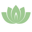 Lotus flower logo, simple green design