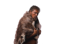 Neanderthal Man, Primitive Caveman In The Skin, Troglodyte
