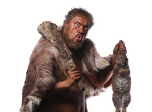 Neanderthal Man, Ice Age, Caveman With A Hare
