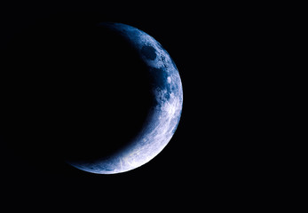 Wall Mural - moon in space, half part of moon with eclipse