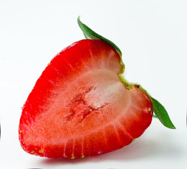 Sticker - Fresh strawberries were placed on a white background