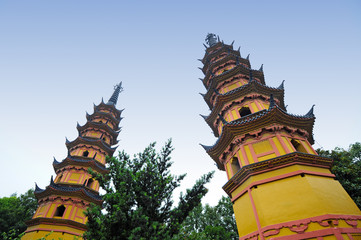 Famous Two Pagodas in Suzhou - China