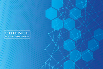 blue science background with lines structures