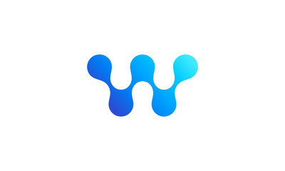 letter w logo modern web technology concept vector design template