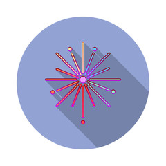 Aufkleber - Fireworks, pride day long shadow icon. Simple color vector of World pride day icons for ui and ux, website or mobile application