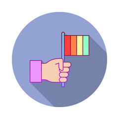 Aufkleber - Flag, hand, pride day long shadow icon. Simple color vector of World pride day icons for ui and ux, website or mobile application