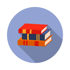 Aufkleber - pile of books flat long shadow icon. Simple color vector of Book illustration icons for ui and ux, website or mobile application