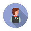 © Gunay - colored avatar of waitress long shadow icon. Simple color vector of Avatar icons for ui and ux, website or mobile application
