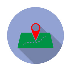 Aufkleber - colored geo location long shadow icon. Simple color vector of web icons for ui and ux, website or mobile application