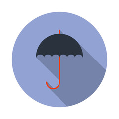 Poster - colored umbrella long shadow icon. Simple color vector of web icons for ui and ux, website or mobile application