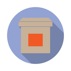 Poster - colored box long shadow icon. Simple color vector of web icons for ui and ux, website or mobile application