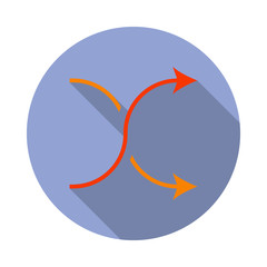 Poster - colored way arrows long shadow icon. Simple color vector of web icons for ui and ux, website or mobile application