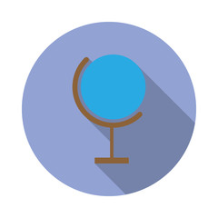 Aufkleber - colored globe long shadow icon. Simple color vector of web icons for ui and ux, website or mobile application