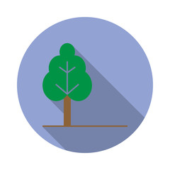 Aufkleber - colored tree long shadow icon. Simple color vector of web icons for ui and ux, website or mobile application