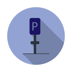 Aufkleber - colored parking place long shadow icon. Simple color vector of web icons for ui and ux, website or mobile application