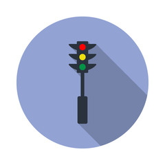 Aufkleber - colored traffic light long shadow icon. Simple color vector of web icons for ui and ux, website or mobile application