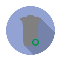 Aufkleber - colored trash box long shadow icon. Simple color vector of web icons for ui and ux, website or mobile application