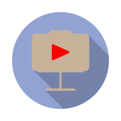 Aufkleber - colored online conference long shadow icon. Simple color vector of web icons for ui and ux, website or mobile application