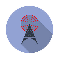 Aufkleber - colored radio antenna long shadow icon. Simple color vector of web icons for ui and ux, website or mobile application
