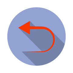Aufkleber - colored arrow back long shadow icon. Simple color vector of web icons for ui and ux, website or mobile application