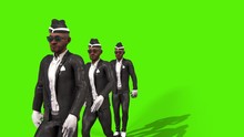 Coffin Dance Walk Green Screen Meme Front 3D Rendering Animation 4K