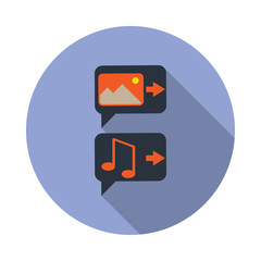 Aufkleber - colored communication long shadow icon. Simple color vector of web icons for ui and ux, website or mobile application